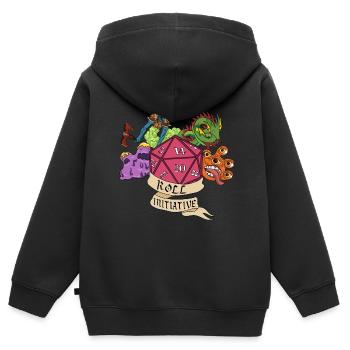 Aventure RPG Dice Fantasy Cadeau - Sweat Premium à capuche zippé enfant bio - noir - Dos - AI Model Kid Male (0cm)