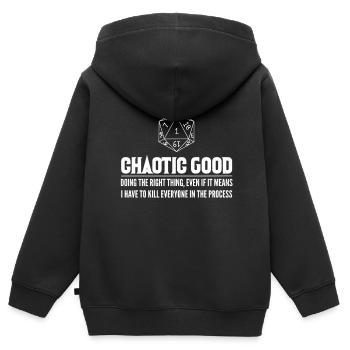 Aventure RPG Dice Fantasy Cadeau - Sweat Premium à capuche zippé enfant bio - noir - Dos - AI Model Kid Male (0cm)