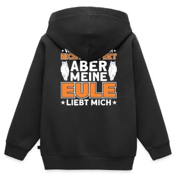 Eulen Liebhaber Eulen Eule Geschenk - Kinder Premium Organic Zip Hoodie - Schwarz - Hinten - AI Model Kid Male (0cm)