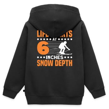 Skifahrer Skifahren Skifahren Geschenk - Kinder Premium Organic Zip Hoodie - Schwarz - Hinten - AI Model Kid Male (0cm)