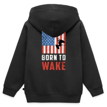 Wakeboard Wakeboard Wakeboard Cadeau de wakeboard - Sweat Premium à capuche zippé enfant bio - noir - Dos - AI Model Kid Male (0cm)