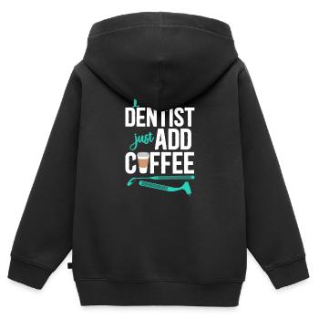 Dentist Coffee Instant Dentist - Kids Premium Organic Zip-up Hoodie - black - Back - AI Model Kid Male (0cm)