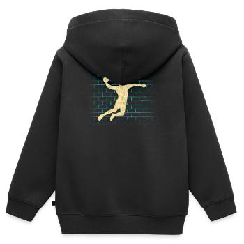 Handball - Kinder Premium Organic Zip Hoodie - Schwarz - Hinten - AI Model Kid Male (0cm)