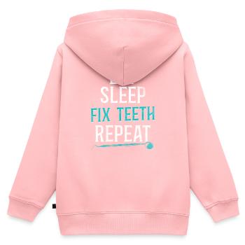 Dentiste Assistante Hygiéniste - Sweat Premium à capuche zippé enfant bio - rose - Dos - AI Model Kid Female (0cm)