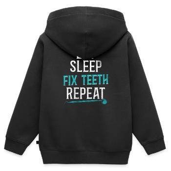 Dentist Dental Assistant Hygienist - Kinder Premium Organic Zip Hoodie - Schwarz - Hinten - AI Model Kid Male (0cm)