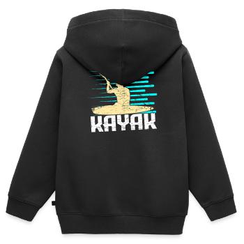 Kayak fahren - Kinder Premium Organic Zip Hoodie - Schwarz - Hinten - AI Model Kid Male (0cm)