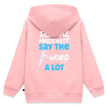 Dental Hygienist Floss Dental - Kinder Premium Organic Zip Hoodie - Rosa - Hinten - AI Model Kid Female (0cm)