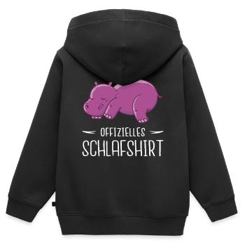 Nilpferd schlafen Schlaf Geschenk - Kinder Premium Organic Zip Hoodie - Schwarz - Hinten - AI Model Kid Male (0cm)