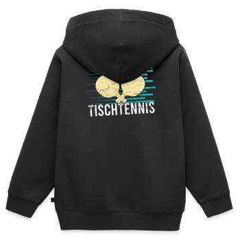 Tischtennis - Kinder Premium Organic Zip Hoodie - Schwarz - Hinten - AI Model Kid Male (0cm)