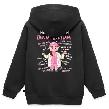 Assistant dentaire Anatomie Anatomie - Sweat Premium à capuche zippé enfant bio - noir - Dos - AI Model Kid Male (0cm)
