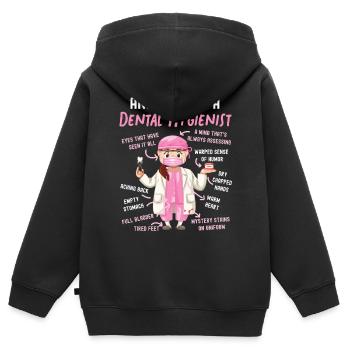 Hygiéniste dentaire Anatomie Anatomie - Sweat Premium à capuche zippé enfant bio - noir - Dos - AI Model Kid Male (0cm)