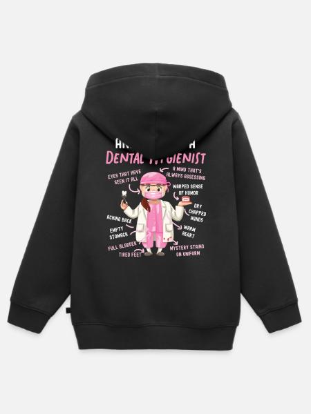 Igienista Dentale Anatomia Anatomia - Felpa Premium con cappuccio con zip bambino bio - nero