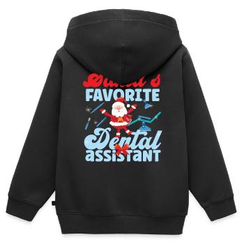 Dental Assistant Christmas Santa - Kinder Premium Organic Zip Hoodie - Schwarz - Hinten - AI Model Kid Male (0cm)