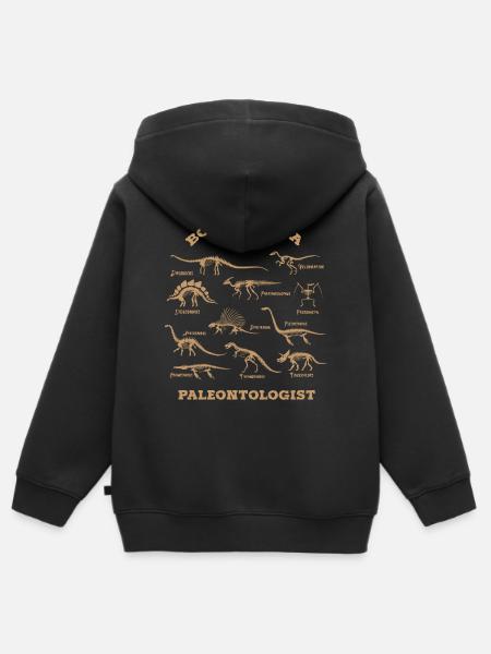 Paläontologe, Dino, Dinosaurier - Premium børne zip-hættetrøje økologisk - sort