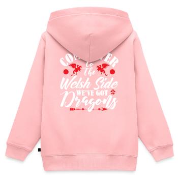 Welsh side has dragons, game over - Kids Premium Organic Zip-up Hoodie - rose - Back - AI Model Kid Female (0cm)