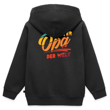 Bester Opa - Kinder Premium Organic Zip Hoodie - Schwarz - Hinten - AI Model Kid Male (0cm)