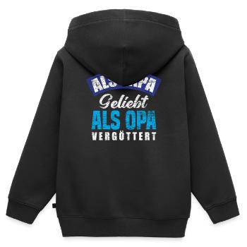 Opa Papa Bester Opa - Kinder Premium Organic Zip Hoodie - Schwarz - Hinten - AI Model Kid Male (0cm)