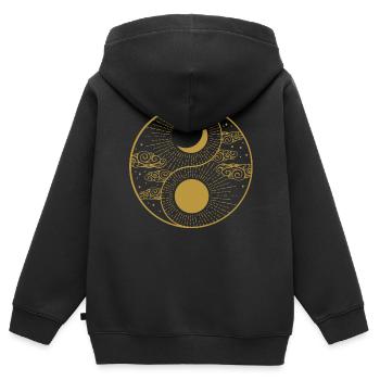 Qigong Qi Gong Tai Chi Chigong - Kinder Premium Organic Zip Hoodie - Schwarz - Hinten - AI Model Kid Male (0cm)