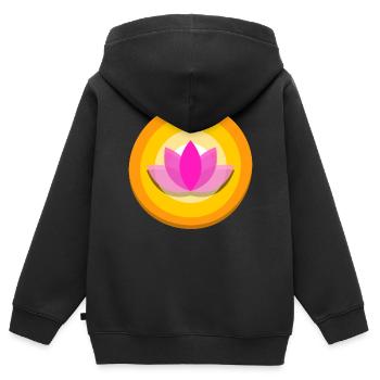 Qigong Qi Gong Tai Chi Chigong - Kinder Premium Organic Zip Hoodie - Schwarz - Hinten - AI Model Kid Male (0cm)