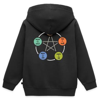 Qigong Qi Gong Tai Chi Chigong - Kinder Premium Organic Zip Hoodie - Schwarz - Hinten - AI Model Kid Male (0cm)