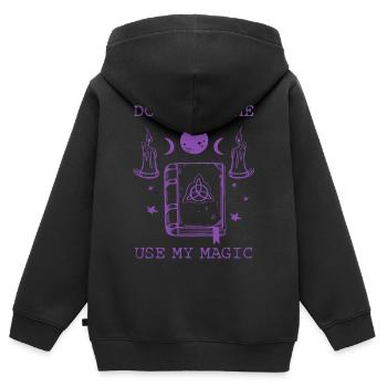 Wicca Sorcellerie Sorcière Sorcière Magique - Sweat Premium à capuche zippé enfant bio - noir - Dos - AI Model Kid Male (0cm)