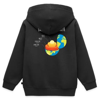Couches de la Terre, Science, Terre, Planète - Sweat Premium à capuche zippé enfant bio - noir - Dos - AI Model Kid Male (0cm)