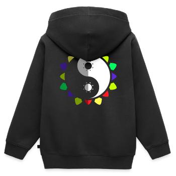 Qigong Qi Gong Tai Chi Chigong - Kinder Premium Organic Zip Hoodie - Schwarz - Hinten - AI Model Kid Male (0cm)