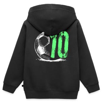 Football birthday 10 years - Kids Premium Organic Zip-up Hoodie - black - Back - AI Model Kid Male (0cm)