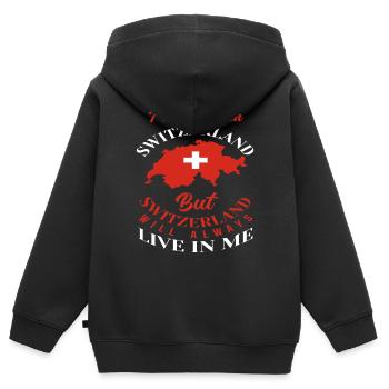 Schweiz Schweizer Herkunft - Kinder Premium Organic Zip Hoodie - Schwarz - Hinten - AI Model Kid Male (0cm)