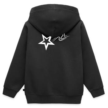 Idée cadeau Shooting Star - Sweat Premium à capuche zippé enfant bio - noir - Dos - AI Model Kid Male (0cm)