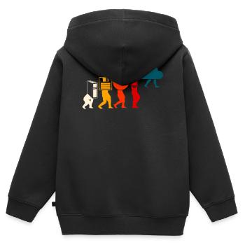 Cloud Programmer Evolution. - Kinder Premium Organic Zip Hoodie - Schwarz - Hinten - AI Model Kid Male (0cm)