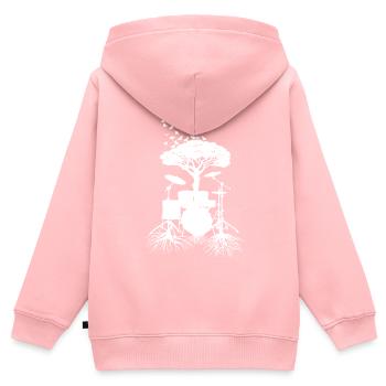 Racines du batteur, pilons - Sweat Premium à capuche zippé enfant bio - rose - Dos - AI Model Kid Female (0cm)