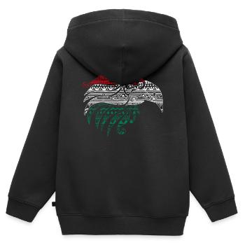 Mexican Eagle Aztec style, - Kids Premium Organic Zip-up Hoodie - black - Back - AI Model Kid Male (0cm)