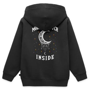 Moderne Hexe Innen, Hexerei Wiccan - Kinder Premium Organic Zip Hoodie - Schwarz - Hinten - AI Model Kid Male (0cm)