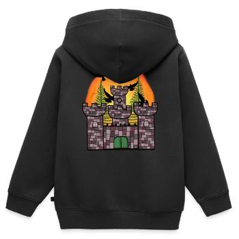 Mittelalter Ritter Festung Schloss Märchen Kinder - Kinder Premium Organic Zip Hoodie - Schwarz - Hinten - AI Model Kid Male (0cm)