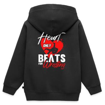 Ringen Trainer Ringer Ringen Geschenk - Kinder Premium Organic Zip Hoodie - Schwarz - Hinten - AI Model Kid Male (0cm)