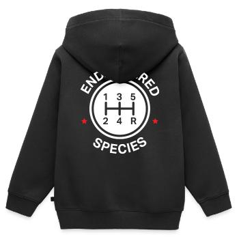 Transmissions manuelles, Changement de vitesse manuel - Sweat Premium à capuche zippé enfant bio - noir - Dos - AI Model Kid Male (0cm)