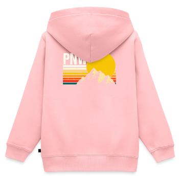 PNW Pacific Northwest Bigfoot - Kids Premium Organic Zip-up Hoodie - rose - Back - AI Model Kid Female (0cm)