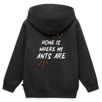 Fourmi Insecte Cadeau Nature Vermine Bug Fourmi - Sweat Premium à capuche zippé enfant bio - noir - Dos - AI Model Kid Male (0cm)