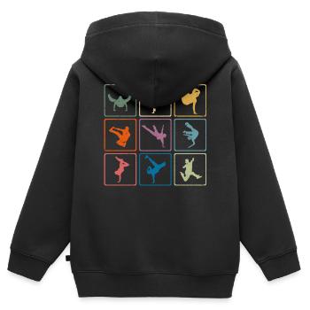 Retro-Break-Tänzerin Breatdancing - Kinder Premium Organic Zip Hoodie - Schwarz - Hinten - AI Model Kid Male (0cm)