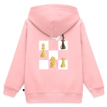 Schach Schachbrett Schachmatt Schachfiguren König - Kinder Premium Organic Zip Hoodie - Rosa - Hinten - AI Model Kid Female (0cm)