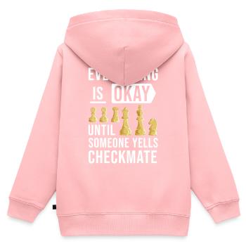 Schach - Kinder Premium Organic Zip Hoodie - Rosa - Hinten - AI Model Kid Female (0cm)
