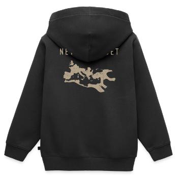 Empire romain, Romains anciens, César - Sweat Premium à capuche zippé enfant bio - noir - Dos - AI Model Kid Male (0cm)