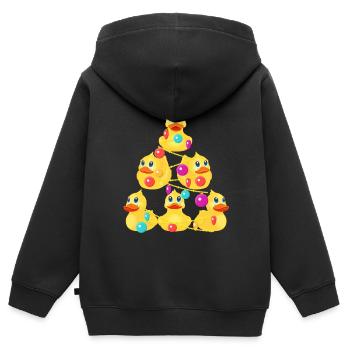 Gummi Ente Weihnachtsbaum - Kinder Premium Organic Zip Hoodie - Schwarz - Hinten - AI Model Kid Male (0cm)