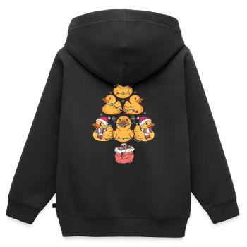 Gummi Ente Weihnachtsbaum - Kinder Premium Organic Zip Hoodie - Schwarz - Hinten - AI Model Kid Male (0cm)