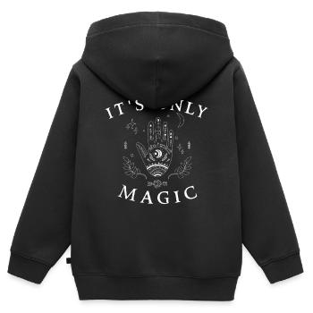 Entspannen Sie Sich, Es Ist Nur Magie Hexe Hexerei - Kinder Premium Organic Zip Hoodie - Schwarz - Hinten - AI Model Kid Male (0cm)