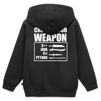 Python-Programmierung, Programmierer, Coder - Kinder Premium Organic Zip Hoodie - Schwarz - Hinten - AI Model Kid Male (0cm)