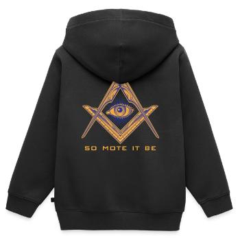 Freimaurer Illuminati Geheimbund Winkelzirkel - Kinder Premium Organic Zip Hoodie - Schwarz - Hinten - AI Model Kid Male (0cm)