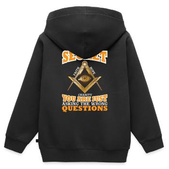 Freimaurer Illuminati Geheimbund Winkelzirkel - Kinder Premium Organic Zip Hoodie - Schwarz - Hinten - AI Model Kid Male (0cm)