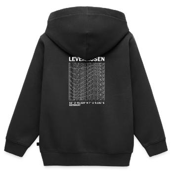 Leverkusen Koordinaten - Kinder Premium Organic Zip Hoodie - Schwarz - Hinten - AI Model Kid Male (0cm)